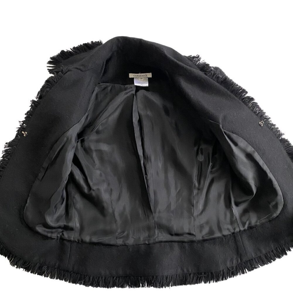 Georges Rech Wool Fur Trim Textured Jacket Sz 6​​​​​​ - Picture 9 of 14